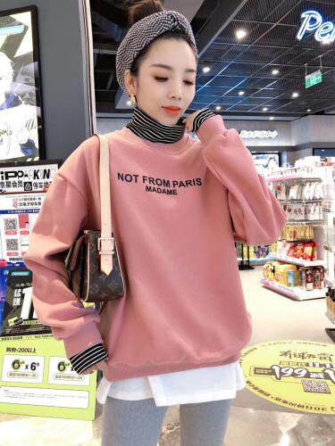 拼接款加绒卫衣，女装卫衣/绒衫，一杭