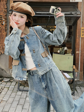 9907牛仔套装两色批170控238现货，女装套装/套裙，浙宝305