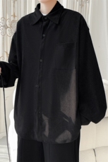 C206/P40春装新款美式复古灯芯绒长袖衬衫男士纯色衬衣男外套，男装衬衫，电商基地A050