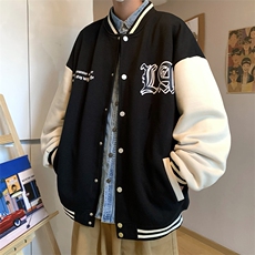 22秋新款宽松休闲撞色情侣棒球夹克卫衣外套B266-Y612-P65，男装夹克，星座B257-1