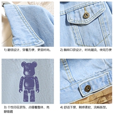 牛仔夹克男大码牛仔外套男茄克NJ77242-P60加绒款-P75，男装夹克，电商A040A