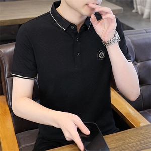 84053-P45春秋新款短袖T恤男休闲短信POLO衫打底衫图片