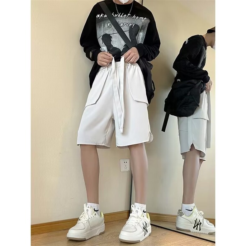2024夏季短裤男休闲中裤纯色薄款潮流简约学生百搭DK1023-P33,男装休闲裤,星座1109-3