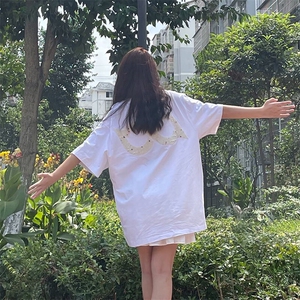万针全刺绣工艺抖音得物高品质260克重磅纯棉双纱美式高街短袖T恤图片