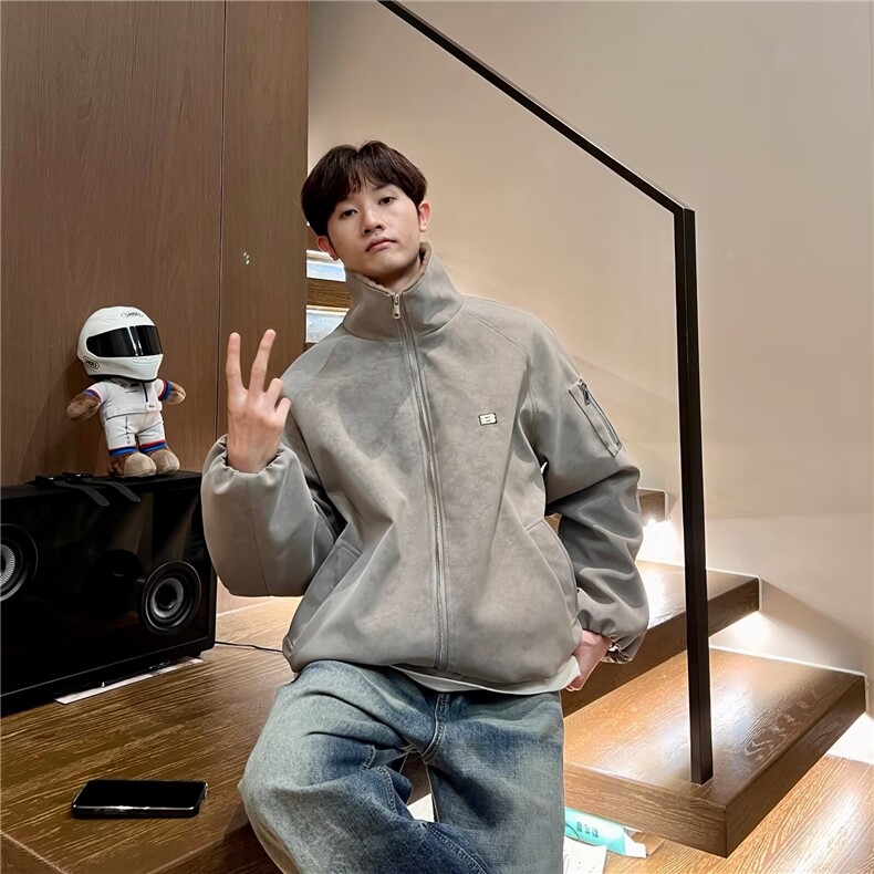 羊羔绒毛棉袄男士冬季2025新款加厚加绒棉衣冬装情侣棉服外套,男装棉衣,星座506A