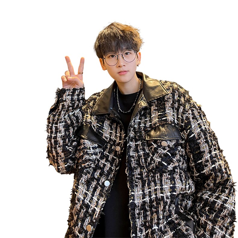 ！抖音直播小香风拼接夹克衫外套XH27-P100,男装夹克,电商B367