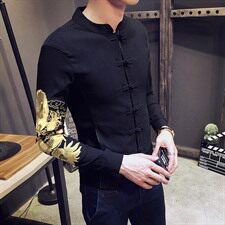 收口袖排扣夹克2021年精致韩风青春流行秋季长袖修身型常规绣花，男装夹克，电商C301