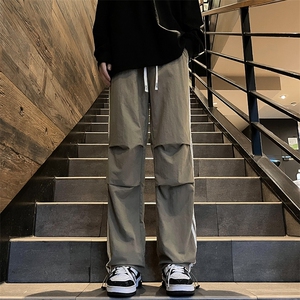 侧边三条杠降落伞兵冲锋裤男秋痞帅宽松直筒速干工装裤K0974-P40图片