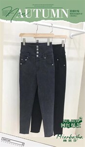 高腰牛仔裤图片