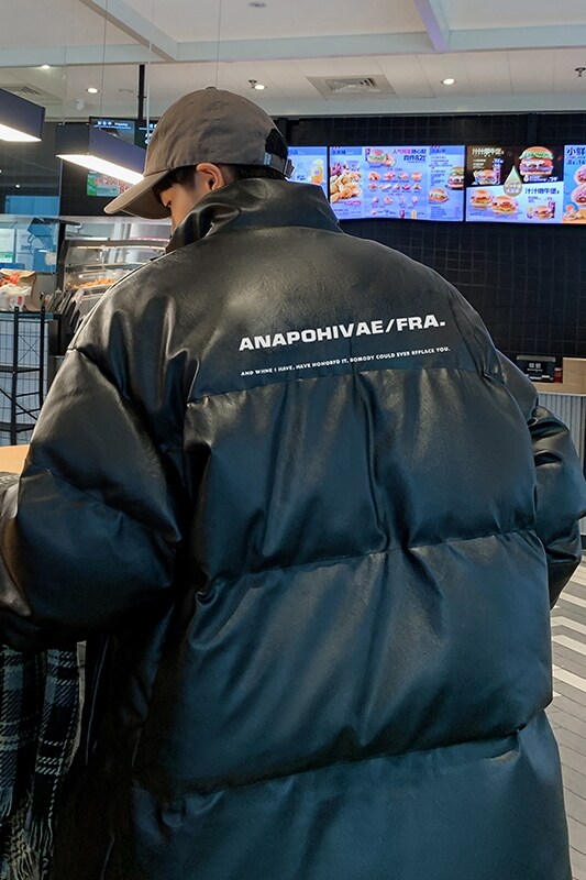 新款立领pu皮印花棉衣男秋冬季加厚面包服外套保暖棉服MY609-P85,男装棉衣,星座505-3