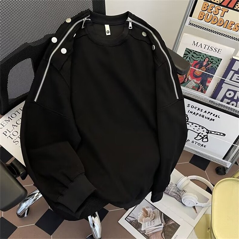 炸街高级感卫衣男春秋潮牌痞帅外套宽松青少年重磅衣服T46/P53,女装短外套,星座506B