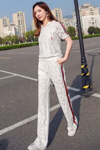 蕾丝职业套装夏装2025新款爆款休闲显瘦减龄气质两件套衣服女装潮图片