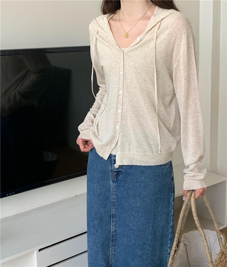 简约百搭长袖开衫女宽松休闲针织外套图片