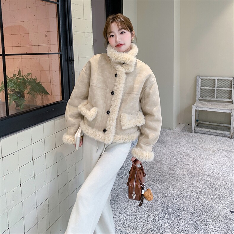 现货主推皮毛一体两面穿210-6396-185-K268,女装羊羔毛/颗粒绒,浙宝210（原浙宝191）