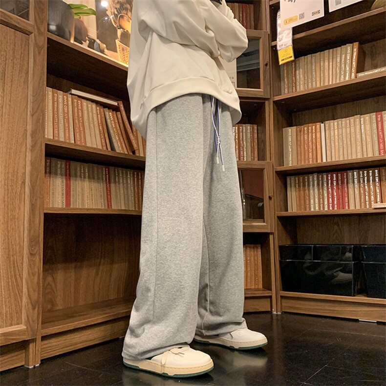 2025春夏新款港风宽松休闲直筒松紧腰抽绳运动裤DM185-P40，女装休闲裤，电商D321-1