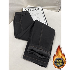 B221美式ins高街暗黑直筒加绒弯刀牛仔裤LK25597-特P48控88，男装牛仔裤，电商B221