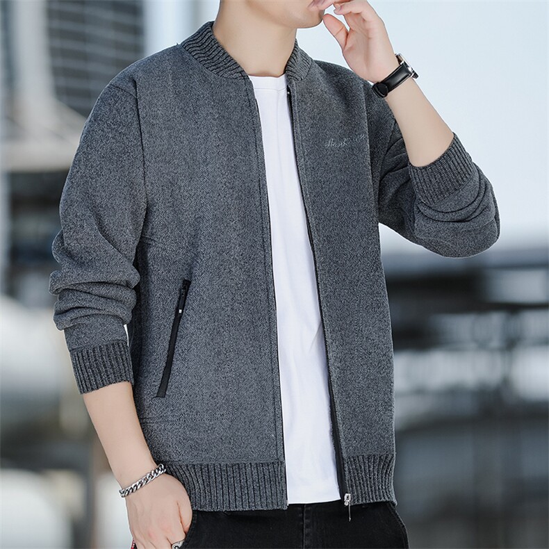 春秋新款棒球服男毛衣针织开衫上衣外套宽松毛线衫8937P40,男装针织衫/毛衣,星座1706