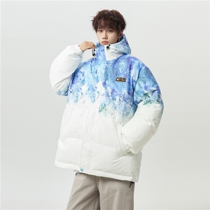 XZ-230-1MY705男模无影墙轻奢百搭水墨扎染休闲连帽棉服P118控158
