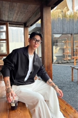 [网图]高支全棉假两件长袖衬衫设计感男套头式C61329-TP4589，男装衬衫，电商A102