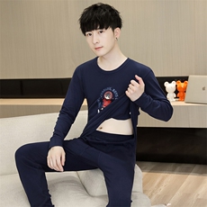 全棉男士秋衣秋裤薄款保暖内衣纯棉毛衫套装310B-3-2301-P42，男装棉衣，星座310B-3