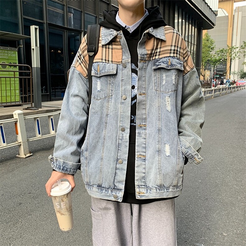 潮牌外套男装秋季精神小伙网红夹克情侣牛仔外搭日系JK1831,男装夹克,星座516A