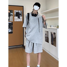 网图现货美式宽松设计感褶皱潮流休闲套装TZ08P65，男装休闲套装，星座205-3