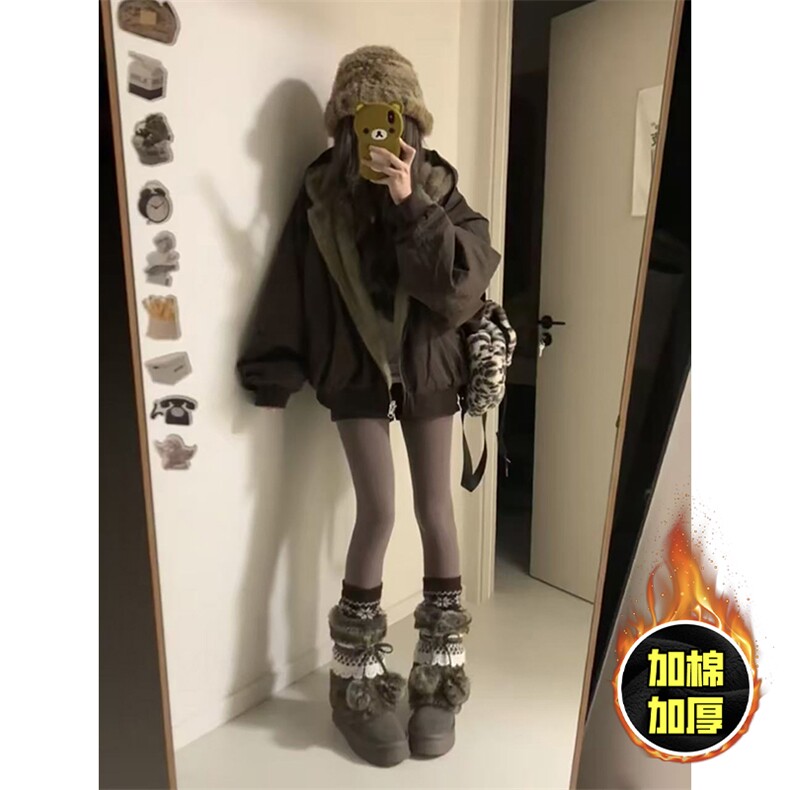 两面穿现货重磅短款座山雕棉衣男女双面穿毛毛绒棉服加厚外套,男装棉衣,电商A443