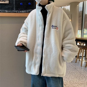 美式高街棉服男冬季痞帅宽松面包服外套潮牌两面穿棉衣图片