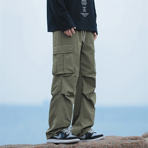 工装裤男春季宽松直筒美式休闲防水户外登山冲锋裤-2403-P40紫色图片