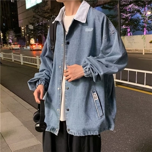 春秋外套宽松潮流外套男ins港风翻领夹克潮牌上衣  W3487-P60图片