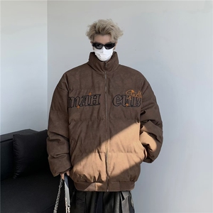 美式复古字母刺绣设计感棉服冬季街头情侣加厚面包服 M8030 P108图片