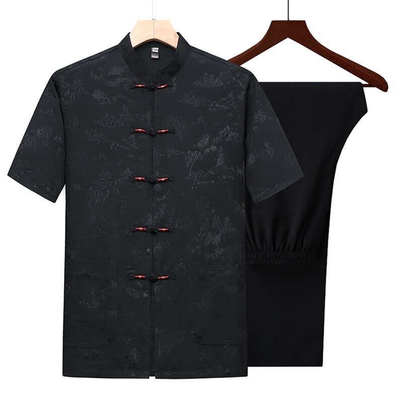 夏季唐装男士套装风中青年中式复古汉服新款TR2287-P140,男装休闲套装,星座1105-3