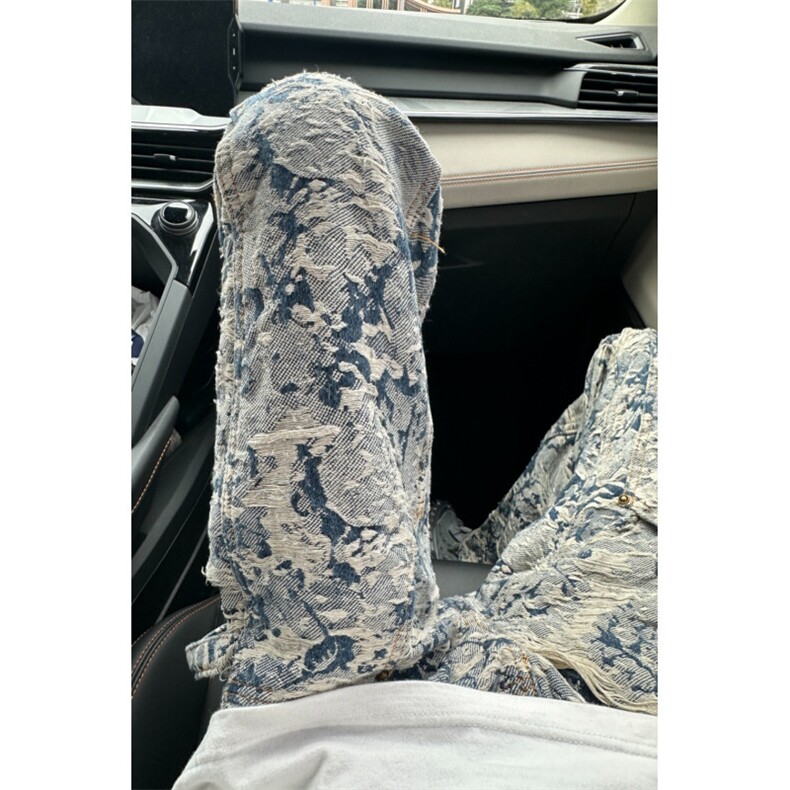 【有货】1197CC-特P76青花瓷牛仔裤男女设计感直筒裤子,男装牛仔裤,星座1007（原301D）