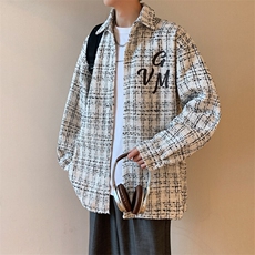 港风小香风衬衫男大码M-5XL中性情侣潮衬衫男CCS8019P45加绒P55，男装衬衫，星座227-7