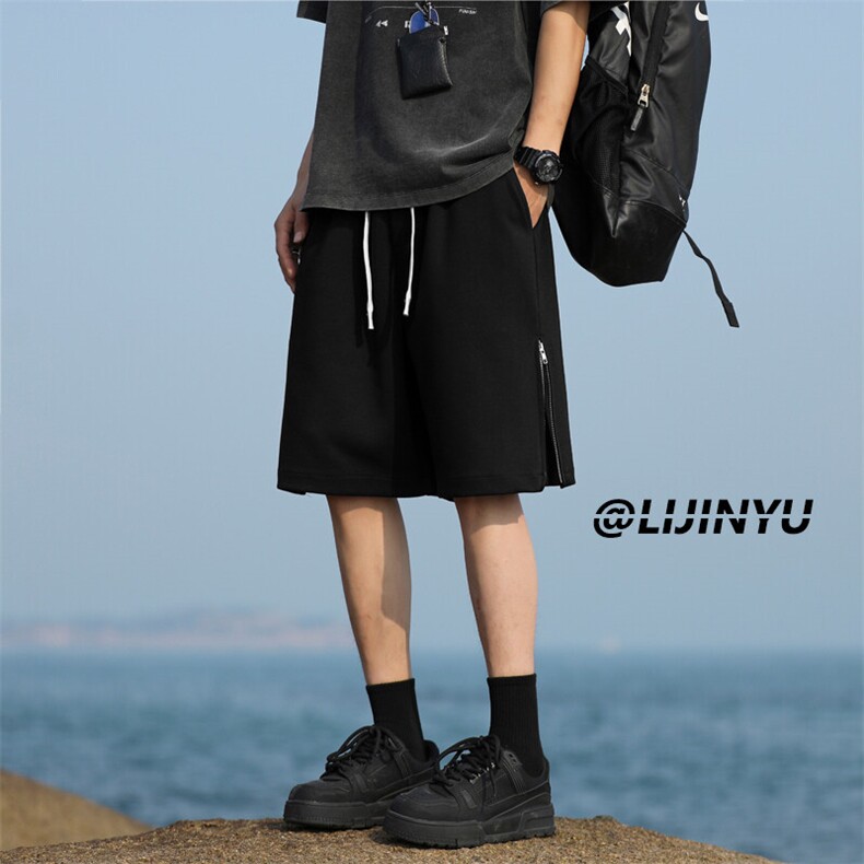 夏季新款设计感美式拉链短裤重磅运动休闲短裤XD1760-特批-29控48,男装牛仔裤,星座718