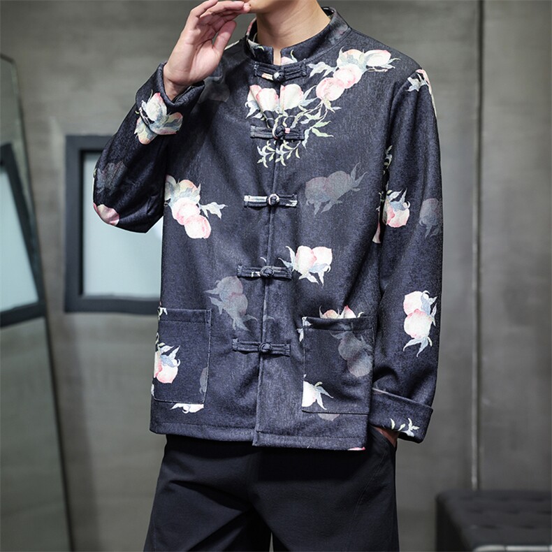 2026春装新款风夹克外套新中式蟠桃唐装复古汉服2511-P128,男装夹克,电商A057B