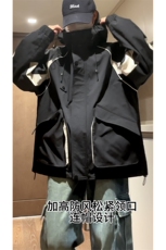 【直播】2024春季男女连帽冲锋衣外套拼色夹克C2335-TP95控价128，男装夹克，电商A102-1
