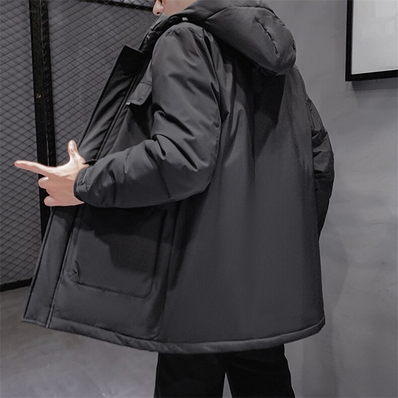 有版权连帽纯色班服团体情侣学生团建可印花羽绒服男士修身长款,男装羽绒服,星座301D-5(原星座1415）