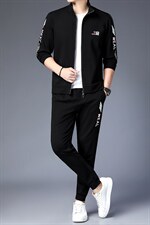 2023年新款时尚套装男开衫印花上衣中青年商务休闲卫衣秋季三件套，男装休闲套装，电商B212（原钱塘6029）