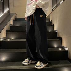 贴标复古牛仔裤男士春秋季青少年潮牌宽松直筒裤XK66219特批35，男装牛仔裤，电商A042