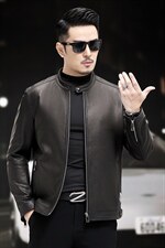 WL1825-1秋冬新款男士山羊皮夹克皮衣男韩版机车男装P780，男装皮衣，电商B360