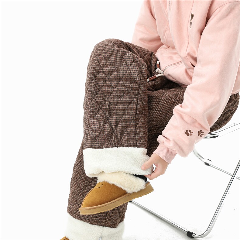 【现货】A165-K9201-特P75含40%羊毛羽绒棉裤格子加厚休闲裤，男装棉裤，电商A165