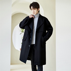 得物/精品大货风衣男中长款斜纹毛呢大衣男F922批125品牌风B，男装风衣，星座401