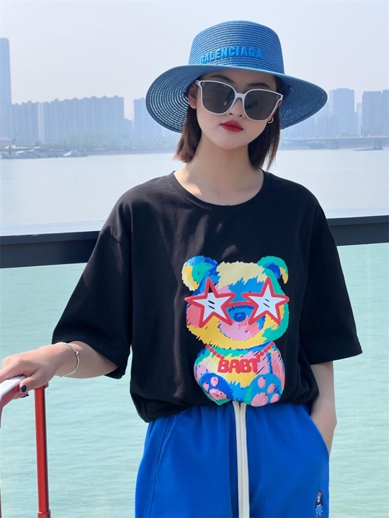 OUGNI现货起泡工艺T恤潮，女装T恤，OGENI 欧葛妮