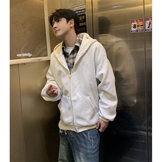 抖音得物高品质二开350克秋冬双头双拉链卫衣开衫外套W74，男装卫衣，电商A486