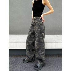 美式水洗迷彩伞兵工装裤男女高街设计感宽松直筒休闲裤NZB219，男装工装外套，星座516A