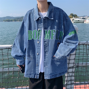 F198-P68 2024春季新款牛仔外套男韩版宽松潮流休闲百搭夹克现货图片