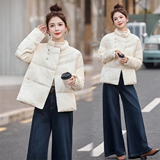2025年冬季新款90白鸭绒新中式gf羽绒服外套，女装羽绒服，橙子家