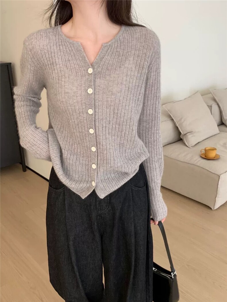 优雅气质款羊毛开衫温暖舒适显瘦百搭,女装羊毛衫,圣旺供货