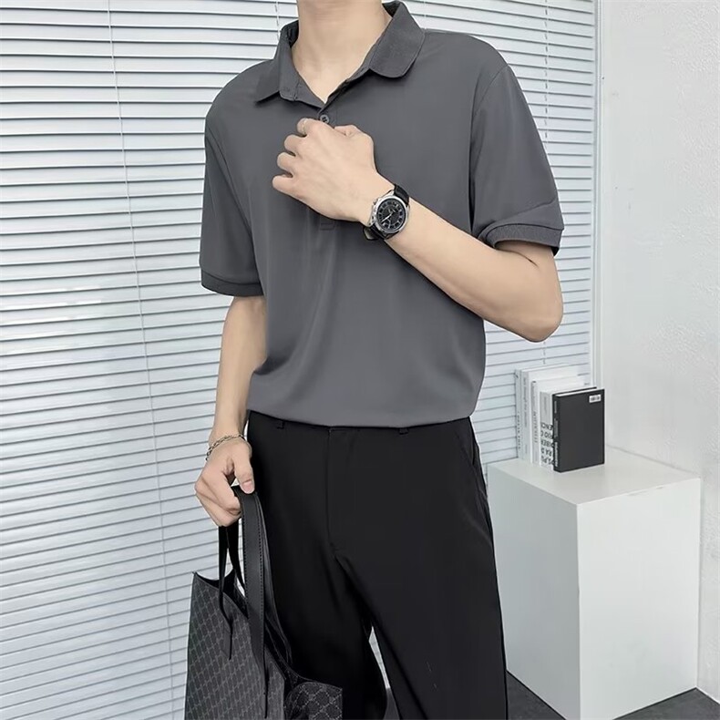polo衫男短袖T恤翻领夏季男款半袖衣服男士有领韩版立领体恤 PL07图片
